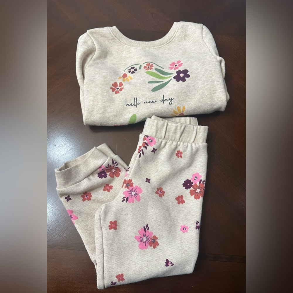 Garanimals Beige Floral Kids Joggers